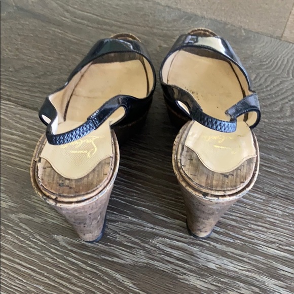Christian Louboutin wedge  slides peep toe - Picture 4 of 6